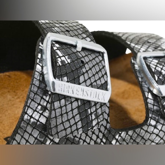 BIRKENSTOCK Arizona slide sandals leather snake print size eur 37 L6 - Picture 7 of 11